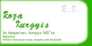 roza kurgyis business card